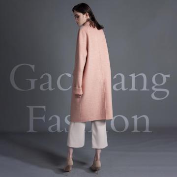 Pink basic cashmere coat