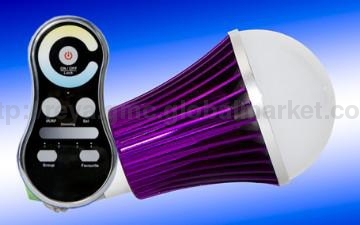 Murni 9W & hangat putih boleh dimalapkan LED mentol dengan shell RF pengawal-ungu