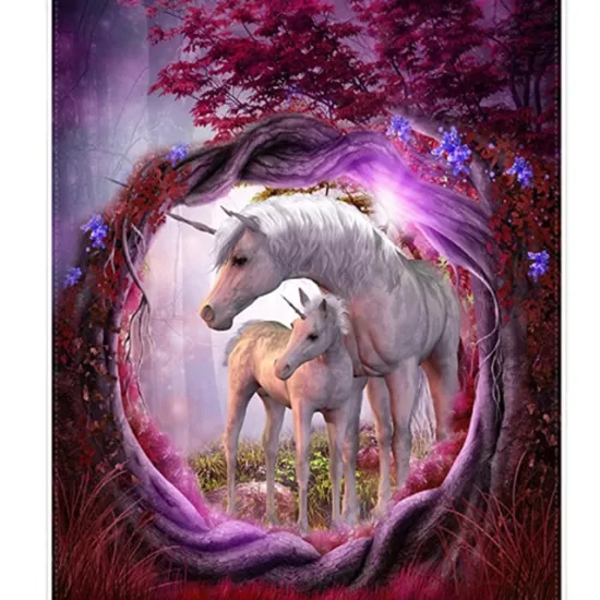 Unicorn Horse Magical Animal Rose Red Tree Super Soft blanket sherpa double digital print blanket for gift