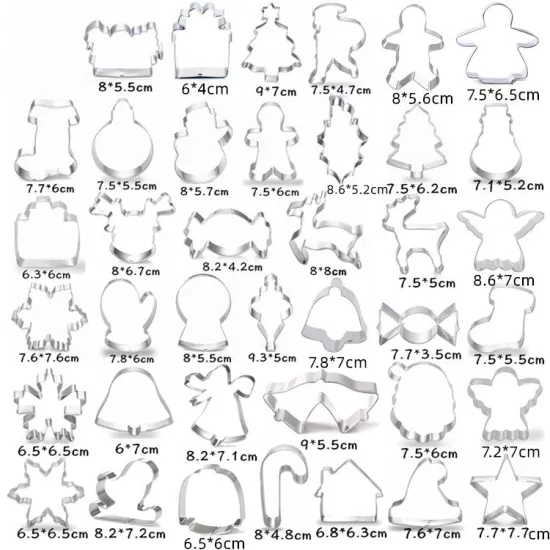 Hot Sale Stainless Steel Christmas Tree Animal Biscuit Mold for Baking DIY Cookies