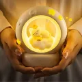 Ambiente encantador: luces con adornos de gato y estrellas