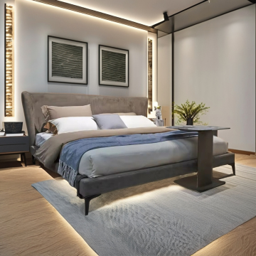 Elegant Luxury King-Size Metal Bed for Home or Hotel Bedroom Furnishing