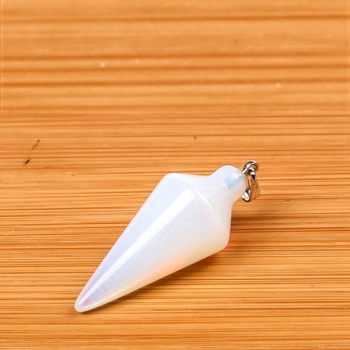 Pendulum Line Cone Stone Pendants Healing Chakra Beads Crystal Quartz Charms for DIY Necklace Jewelry Making Assorted Color