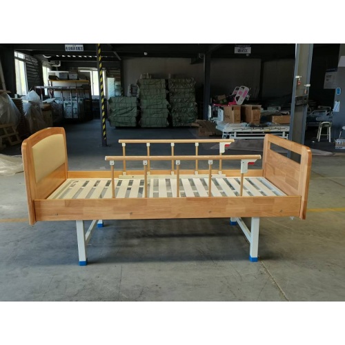 Durable Wooden Crank-Operated Nursing Bed