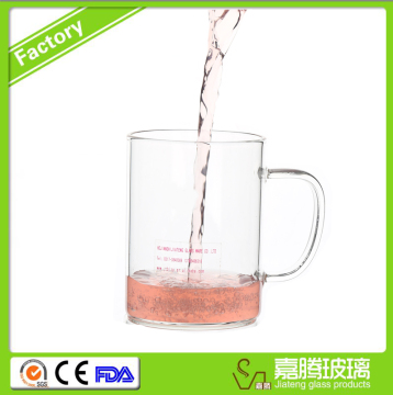 Single-layer glass Transparent tea cup with handle glass water in a glass cup