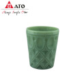 Green wine glasses zipper pattern water glass cup