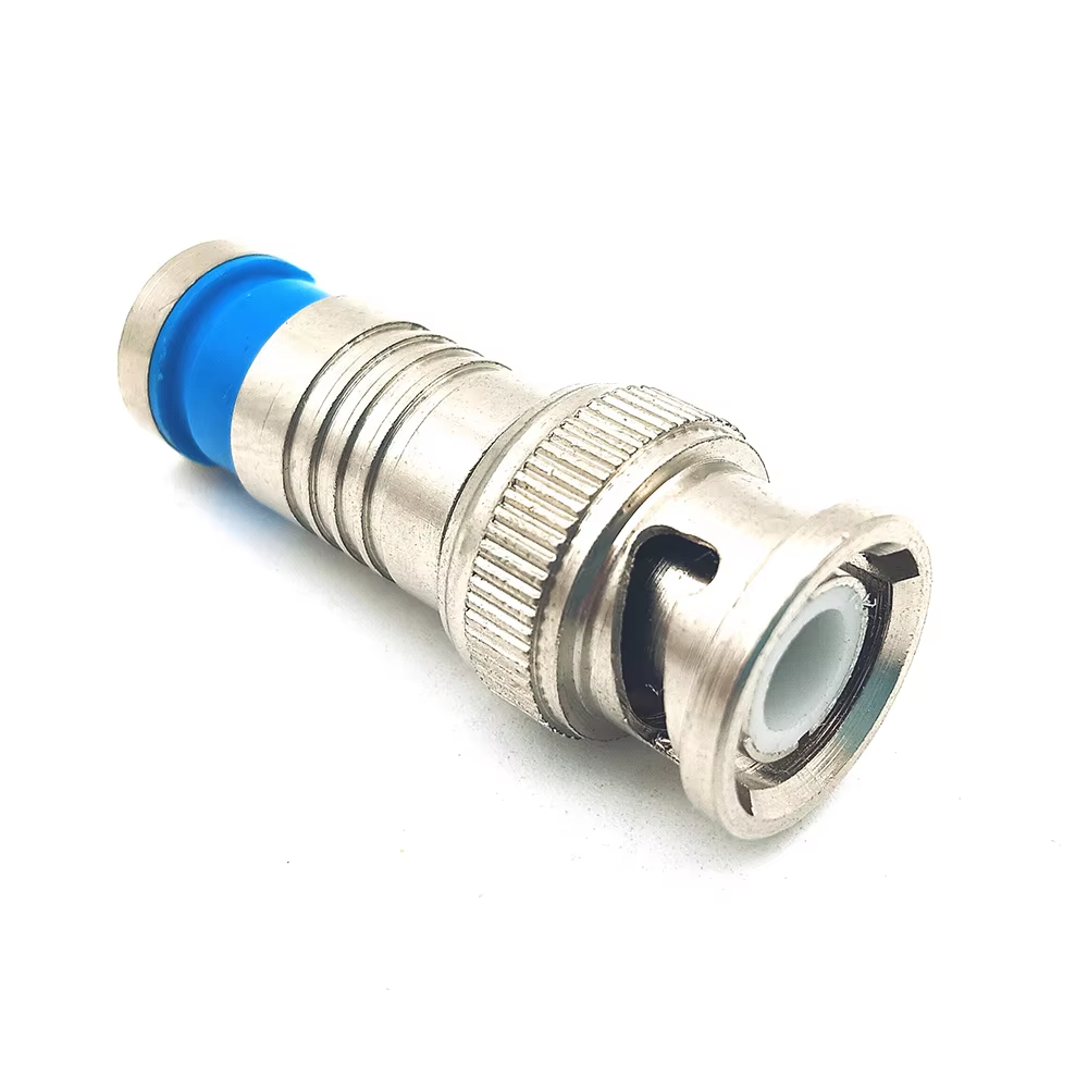 BNC Male Quad Shield Compression Coax Connector