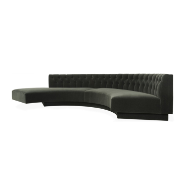 فاخر فندق Lobby Velvet Button Curve Sofa
