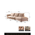 Italian style light luxury white leather sofa