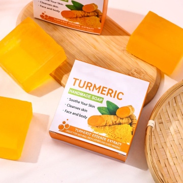 Wholesale 80g Face Body Essential Oil Soap Deep Cleaning Turmeric Handmade Soap