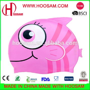 2017 waterproof print silicone swimming cap