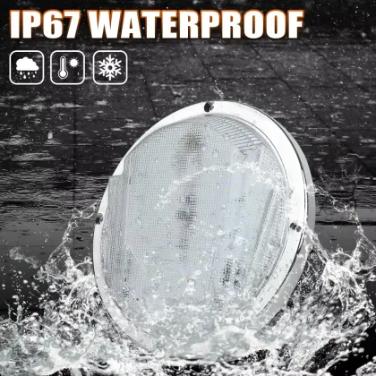 OVOVS 8.5 Inch Round RV Exterior Porch Light