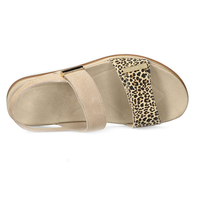 Trendy Leopard Print Flats With Suede Straps