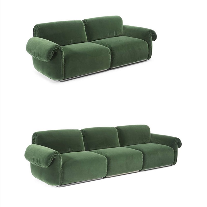 Dark Green Roll Arm Sofa