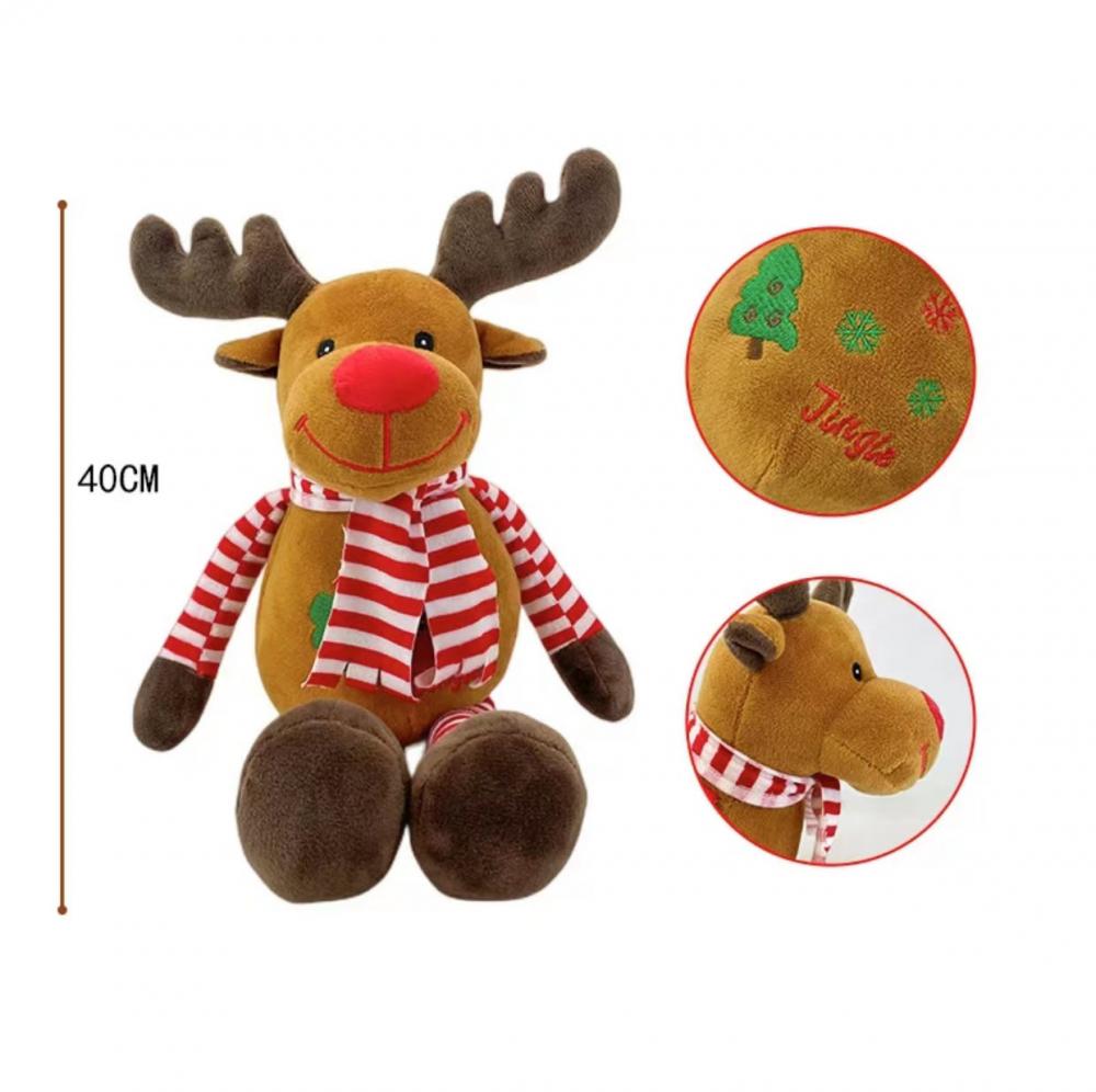 Christmas sitting elk plush toy decoration