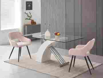 Modern Design Glass Dining Table for 4-6 People
