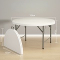 Mesa de banquete de casamento dobrável de plástico redondo branco