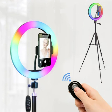 Custom Custom Custom Murah 360 Putaran RGB Warna 10/12 Inci Telefon Selfie Ring Light untuk Fotografi Makeup