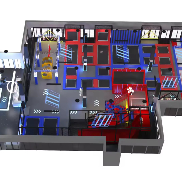 Indoor Ninja Warrior Trampoline Jump and Play Set: Middle Size Bounce Castle