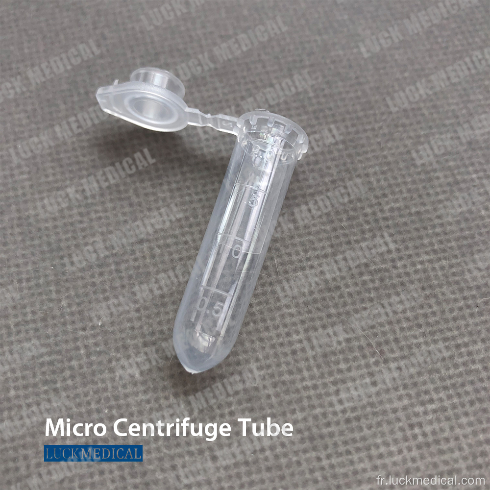 Tube de microcentrifugeuse stérile en plastique