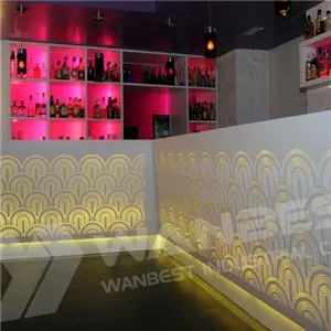 White Light Flower Customized Pattern Bar Counter
