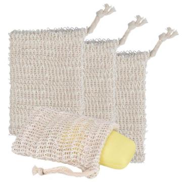 Foaming Net Soap Bag Natural Cotton And Linen Soap Bath Products Soft Exfoliating Mesh Soap Bar Pouch Bathroom Supplies