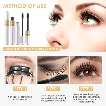 Korean Vegan Mascara - Double Long Black Brown Makeup Cosmetic Beauty Products