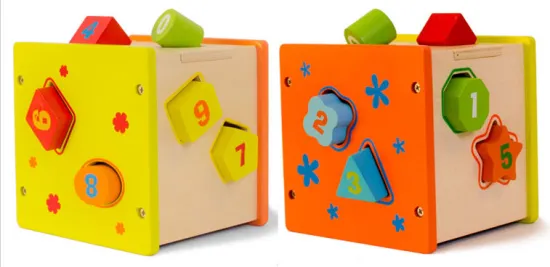 New Children educational wooden cognitive toy animal shape box digital geometry