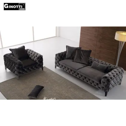Poliform style black fabric sofa