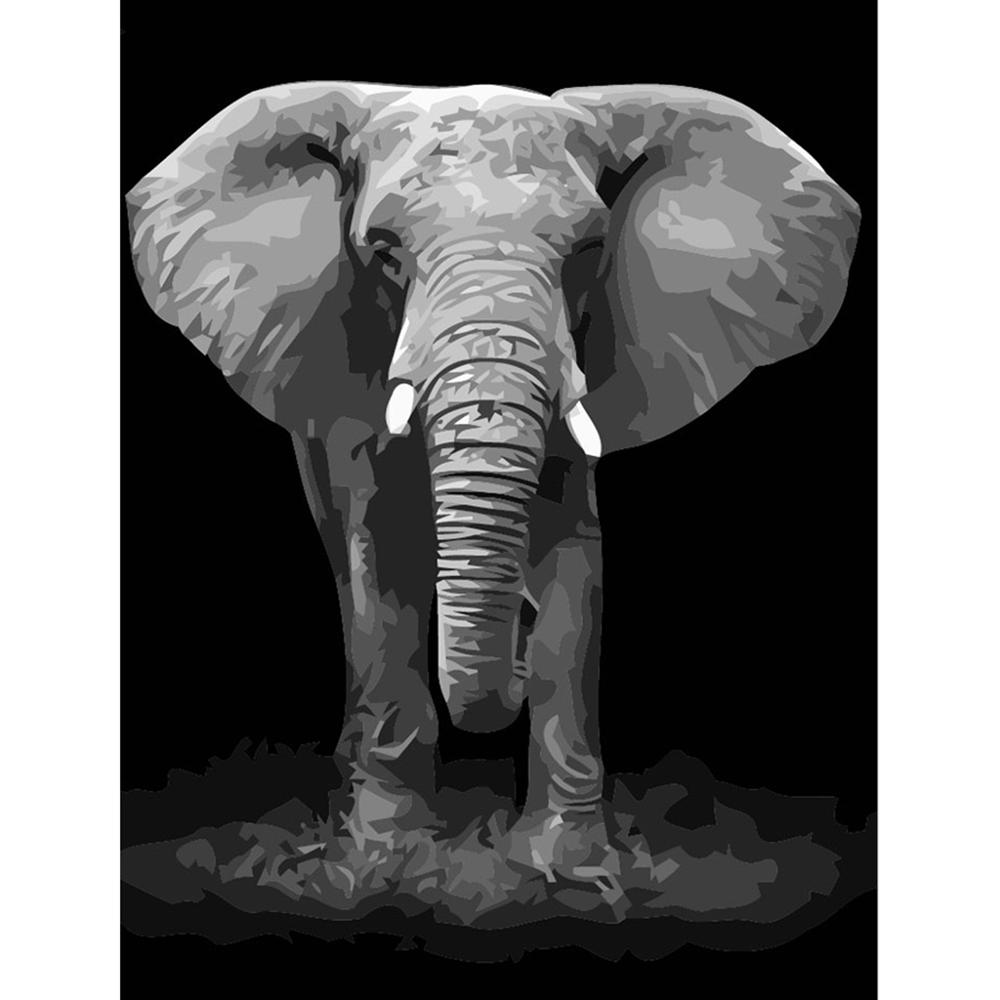 Animals Oil Painting By Numbers For Adults Elephant Paints By Number Canvas Painting Kits 50x40cm DIY Gift Home Decor