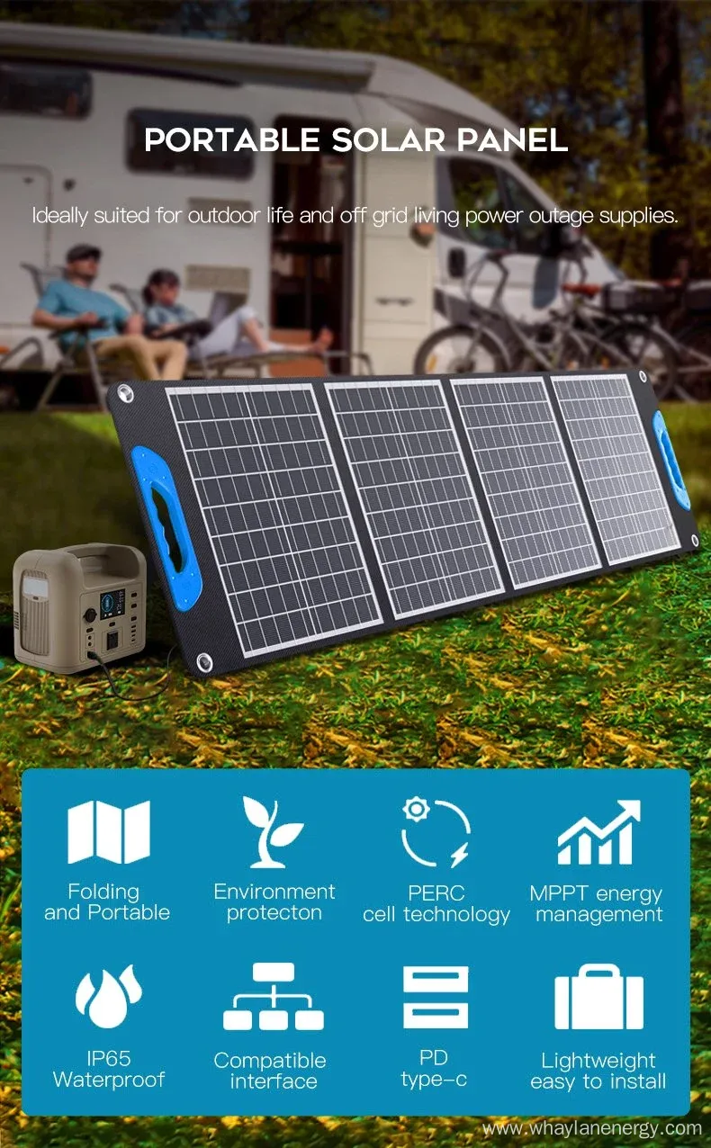 Outdoor Overlap Flexible Foldable 160W 170W Solar Panel