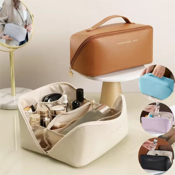Portable PU Leather Waterproof Large Capacity Makeup Bag - New Arrivals