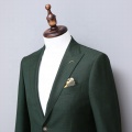 เบลเซอร์ผ้าวูลเลนสีเขียวลำลองอินเทรนด์อินเทรนด์สั่งทำพิเศษ