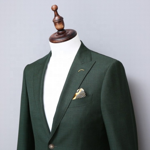 Bespoke Trendy Casual Slim Green Woolen Blazer Fashion