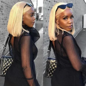 Wholesale Top Selling Virgin Brazilian 613 Blonde Bob Wig,Lace Front Bob Wigs Human Hair Wigs,Short Bob Wigs For Black Women