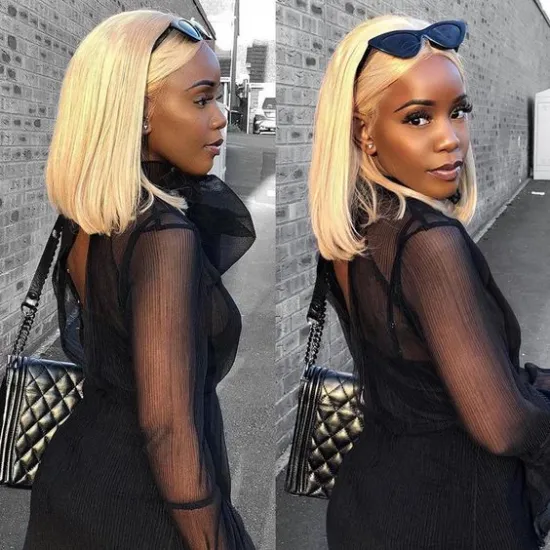 Wholesale Top Selling Virgin Brazilian 613 Blonde Bob Wig,Lace Front Bob Wigs Human Hair Wigs,Short Bob Wigs For Black Women