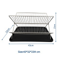 Storage Holders & Racks Kitchen Accessories Organizer Metal Dish Drying Rack With Drainboard Set