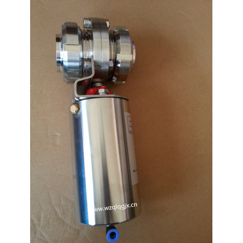 Sanitary Pneumatic Butterfly Valve with Union