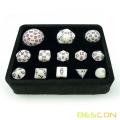 Bescon Super Glowing in Dark Complete Polyhedral RPG Dice Set 13pcs D3-D100、Luminous 100 Sides Dice set