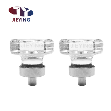 Jieying European Drawer Cabinet Door Closet Metal Base Small Clear Square Crystal Handle