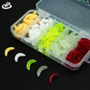 2.4cm 0.4g Carp Fishing Lure Kit: 125pcs Soft Plastic Maggot Worms