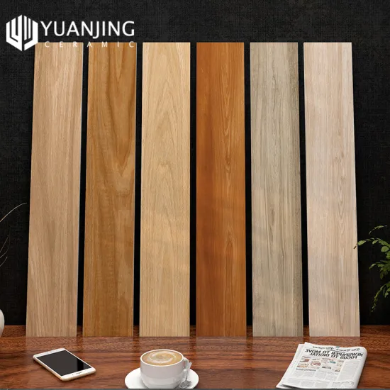 Brown Full-Body Porcelain Floor Tiles with Wood Grain Texture, 150x900mm: Non-Slip, Antique Design for Nordic Style Bedrooms