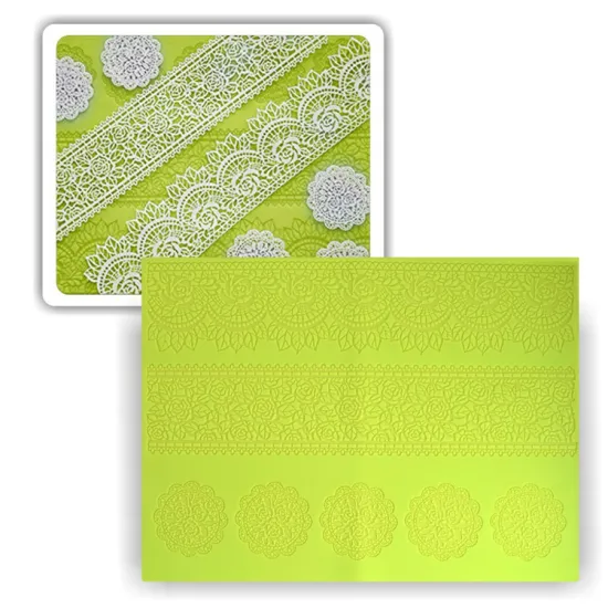 Rose Pattern Embossed Lace Mats for Cake Decoration