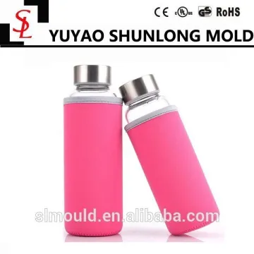 2015 Hot sale summer colorful portable sport Transparent glass water bottle