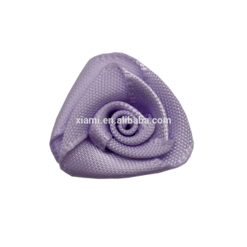new design purple triangle rose shape clothes decorated satin flower