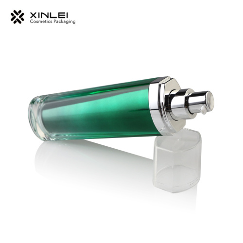 Cosmetic green lotion bottle