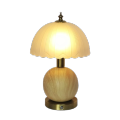 Ceramic base rechargeable table lamp glass shade