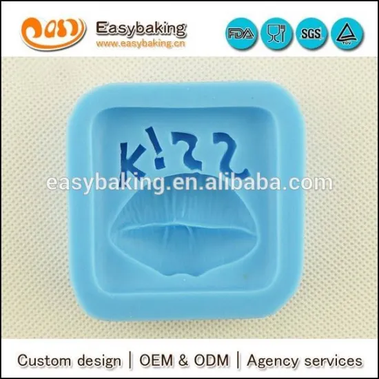 Hot selling fondant custom Kiss lips decorative silicone mold