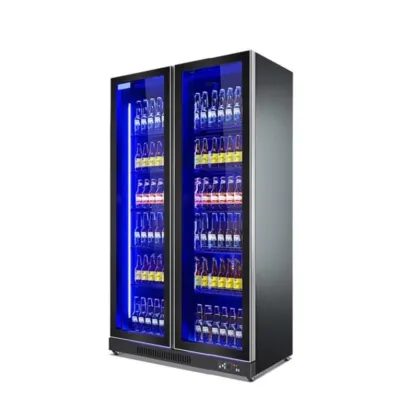 Double Door Bar Chiller Refrigerator: Sub Zero Beer Fridge & Commercial Freezer Showcase