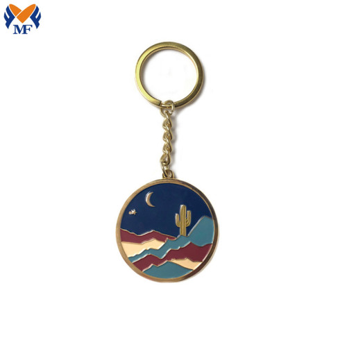 ของขวัญส่งเสริมการขาย Metal Custom Moon Enamel Keychain